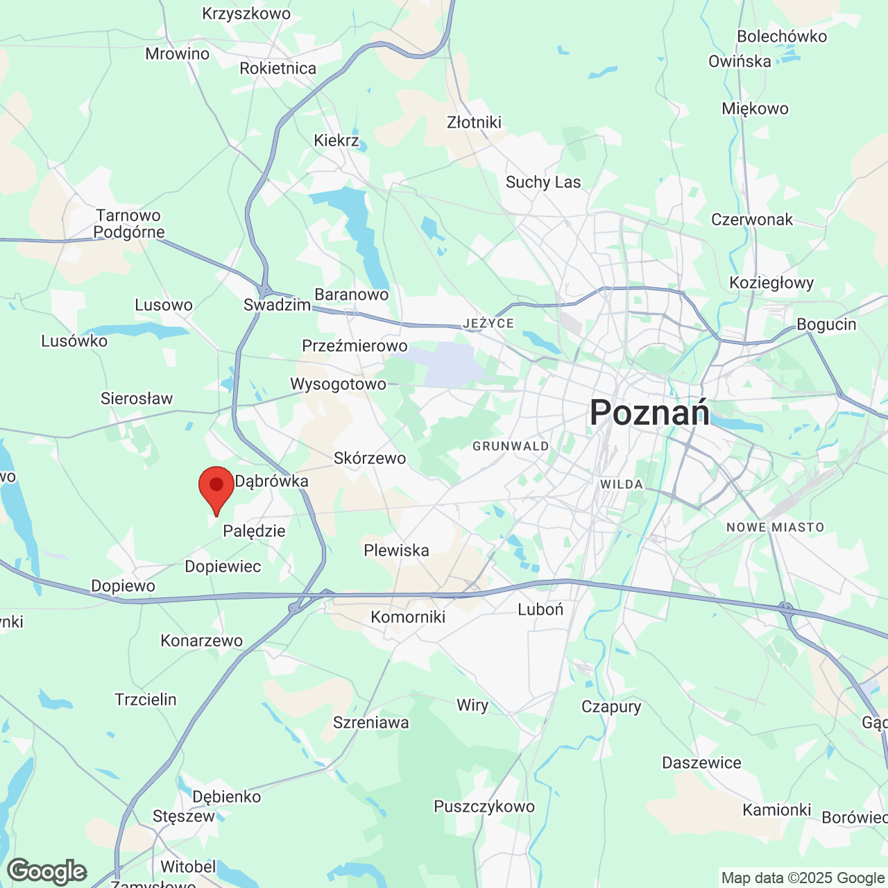 Mapa lokaliacji Os. Dąbrówka - Leśna Polana (domy)