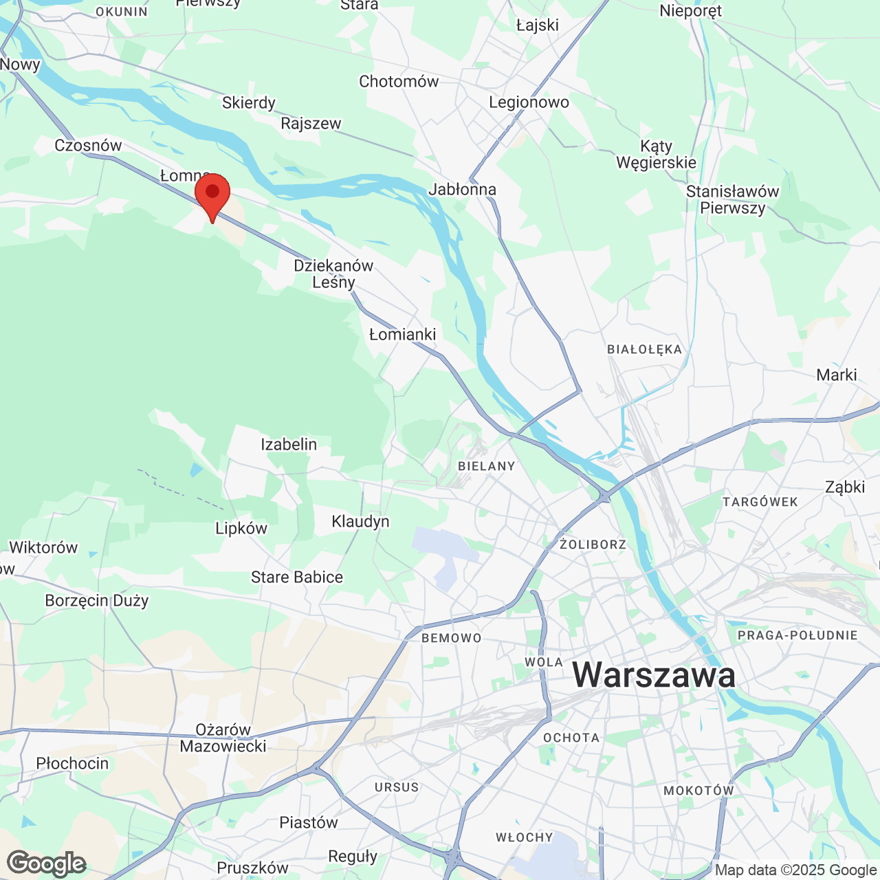 Mapa lokaliacji Triton Kampinos (segmenty)