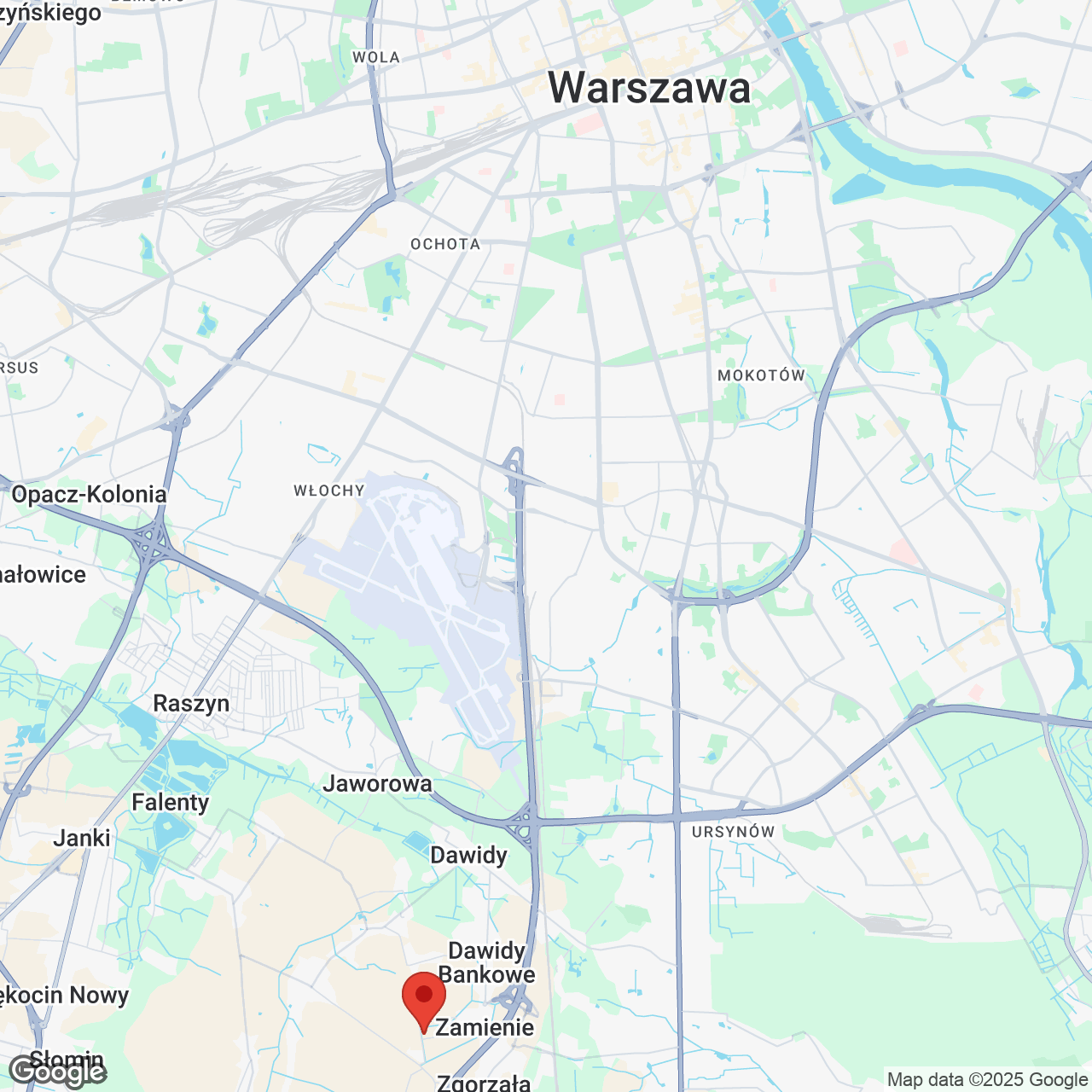 Mapa lokaliacji Zielone Zamienie X