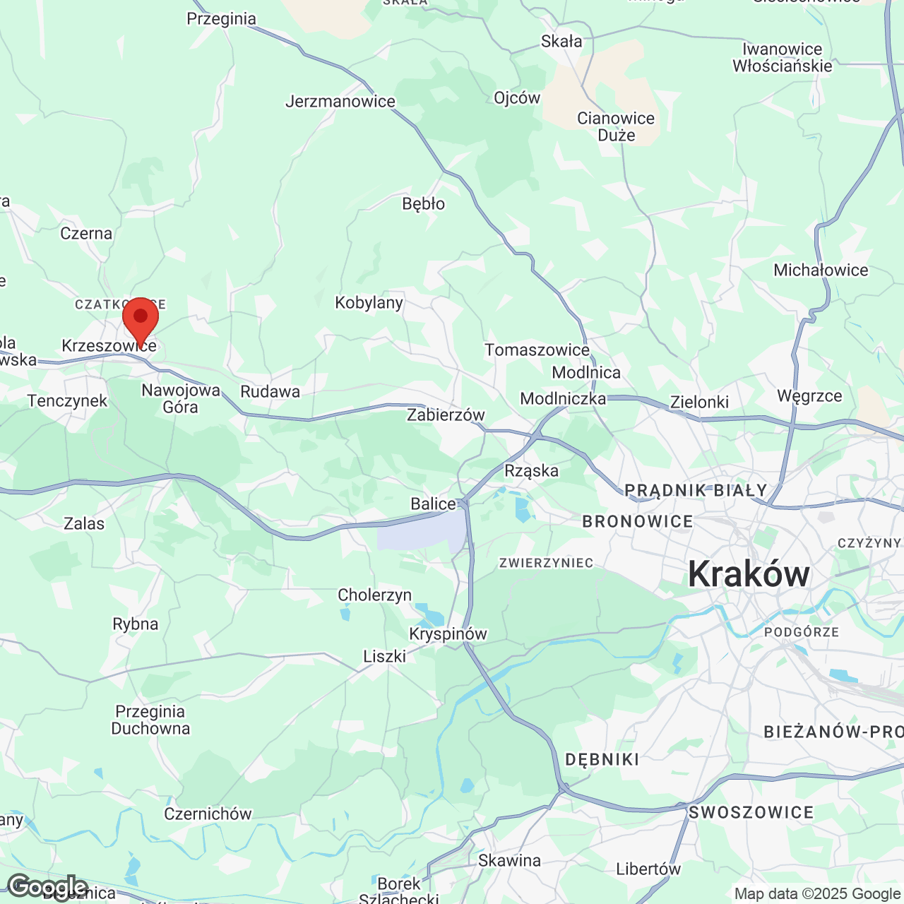 Mapa lokaliacji Dolina Krasowa