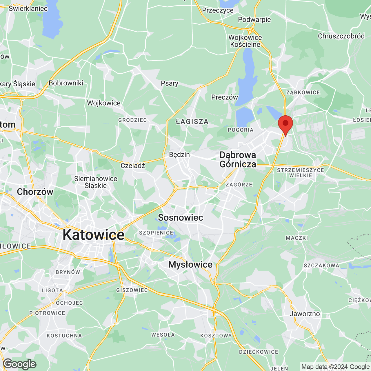 Mapa lokaliacji Dąbrowa Górnicza ul. Dubois