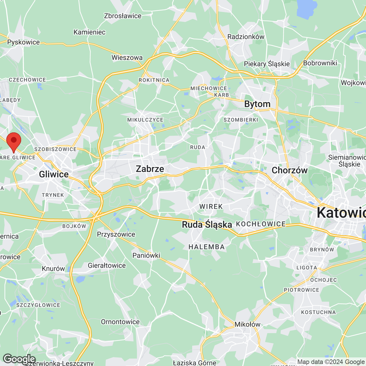 Mapa lokaliacji Osiedle Stare Gliwice