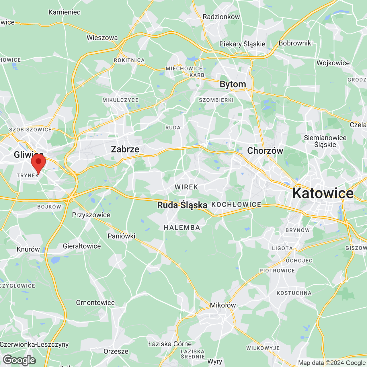 Mapa lokaliacji Osiedle Zabrze Grzybowice (domy)