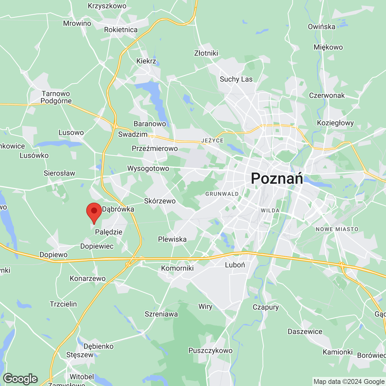 Mapa lokaliacji Os. Dąbrówka - Leśna Polana