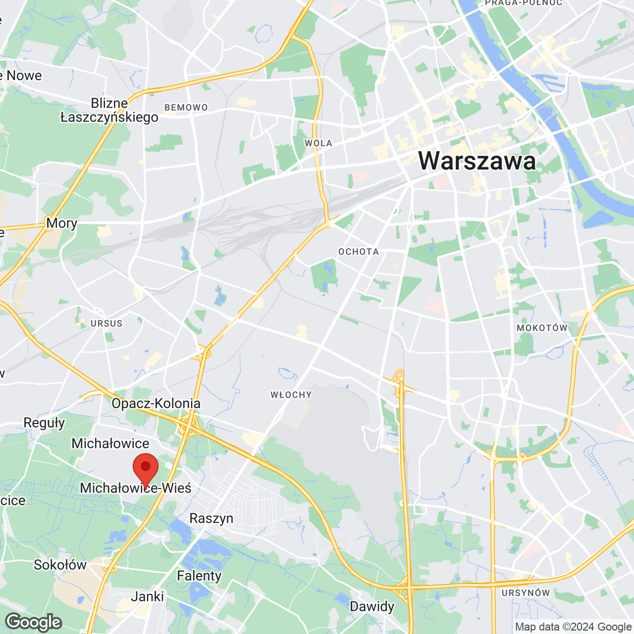 Mapa lokaliacji Michałowice Parkowa