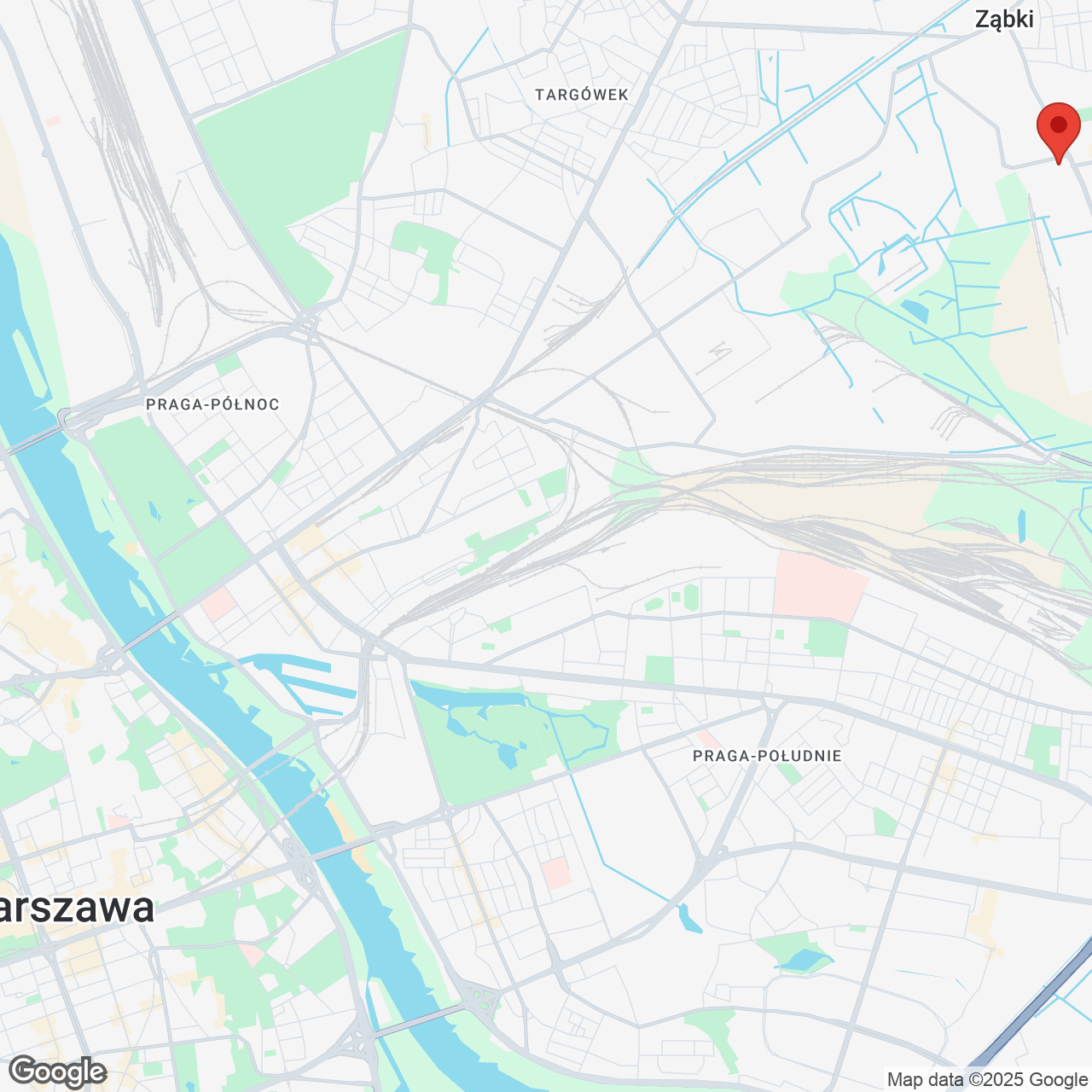 Mapa lokaliacji Ząbki ul. Skrajna
